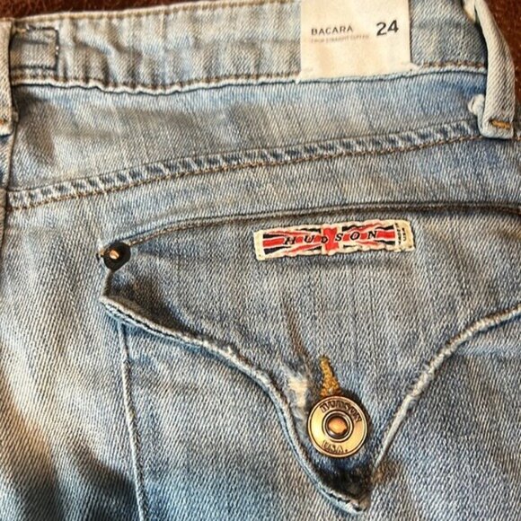 Hudson Womens Bacara Crop Straight Cuffed Jeans Size 24 - Picture 11 of 12